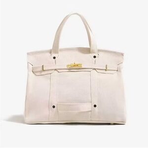 Beige “Boatkin" Canvas Tote Bag